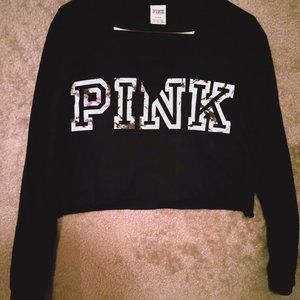 Victoria Secret Pink Long Sleeve Crop Top Size Medium